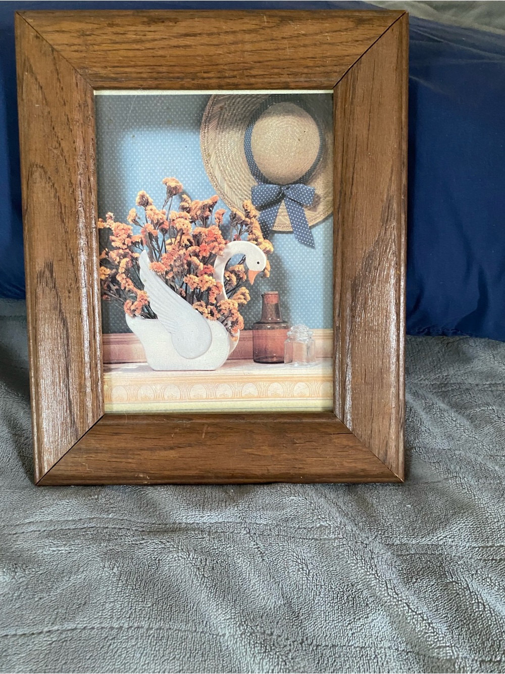 Hand Crafted Brown Wood Picture Frame with Natural Grain